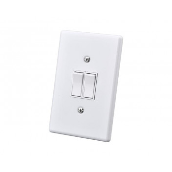 ELECTRICMATE WHITE 2LEVER 1WAY STEEL SWITCH 50X100MM