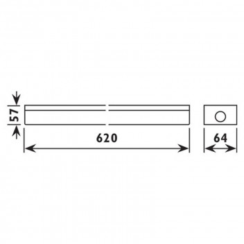 RADIANT 2FT CLOSED CHANNEL KKB12 SINGLE LED FITTING