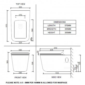 OPALE WHITE WALL HUNG PAN