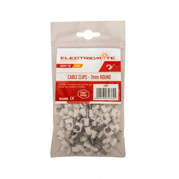 ROUND CABLE CLIP 7MM 100PIECE