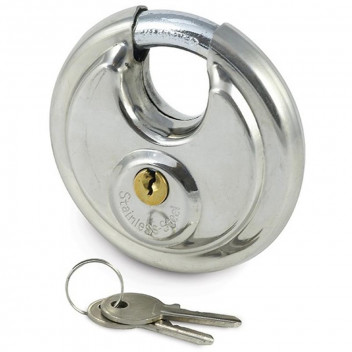 BOLTFIX DISCUS PADLOCK STAINLESS STEEL 70MM 2PP SAMSON.