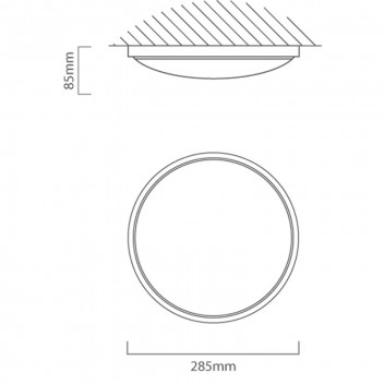 EUROLUX COOL WHITE 18W LED SILVER TRIM RING ROUND WHITE CEILING LIGHT