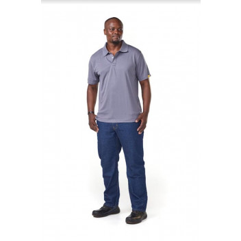 DROMEX GREY MELANGE QUICK DRY PREMIUM GOLF SHIRT MEDIUM