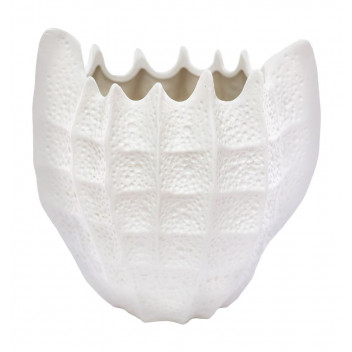 WHITE SHELL VASE 20CM
