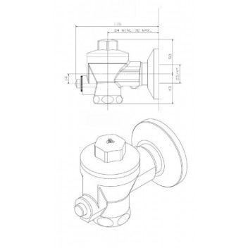 COBRA CHROME PLATED URINAL FLUSH VALVE