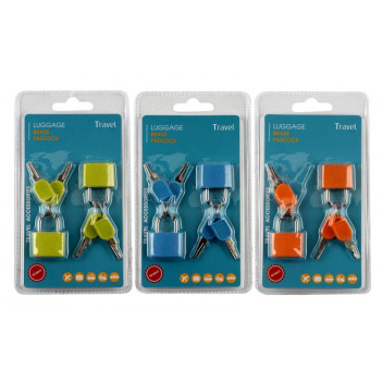 BRASS PADLOCK WITH PLASTIC COATING 2PIECE