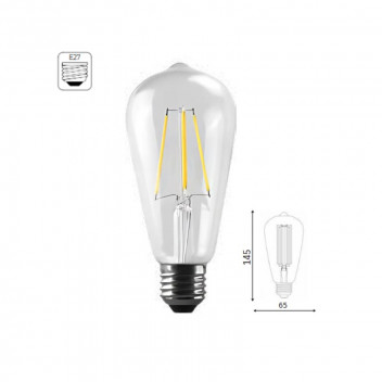 OLITE TRANSPARENT DIMMABLE E27 LED FILAMENT BULB ST64 8W