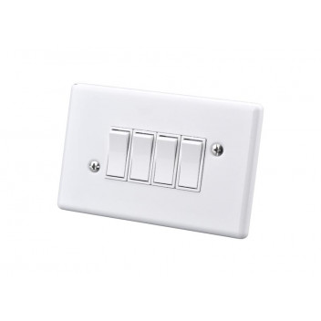 ELECTRICMATE WHITE 4LVER 1WAY STEEL SWITCH 50X100MM