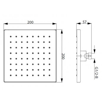 COBRA ARRIVE CHROME SQUARE SHOWER HEAD 200MM