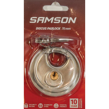 BOLTFIX DISCUS PADLOCK STAINLESS STEEL 70MM SAMSON.