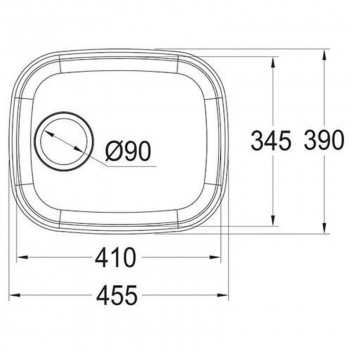 FRANKE CUB SINGLE BOWL SINK UNDERMOUNT INC.WASTE 455X390MM