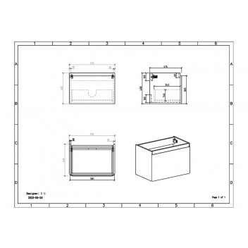 CLEAR CUBE WHITE MILAN SINGLE DRAWER CABINET 600MM