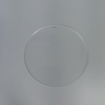 ACRYLIC BLANK CRAFT CLEAR CIRCLE WITH HOLE 10CM
