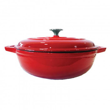 LKS RED ROUND CASSEROLE DISH 4L