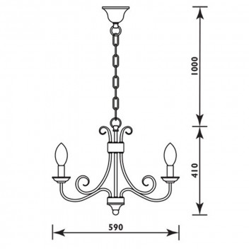 EUROLUX 6XE14 BLACK CANDLE CUP CHANDELIER