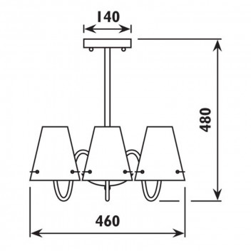 EUROLUX 3XE14 CHROME GLASS SHADE MADLUN CHANDELIER