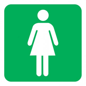 LADIES TOILET SIGN GREEN 190X190MM