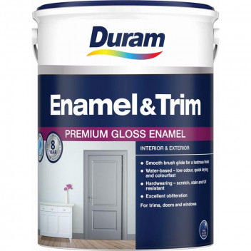 DURAM WATERBASED ENAMEL AND TRIM CLEAR BASEPAINT 5L