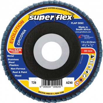 SUPERFLEX EVOLUTION FLAP DISC AZ40 T29 115X40G