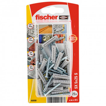 FISCHER SCREW& WALLPLUG 25PP.