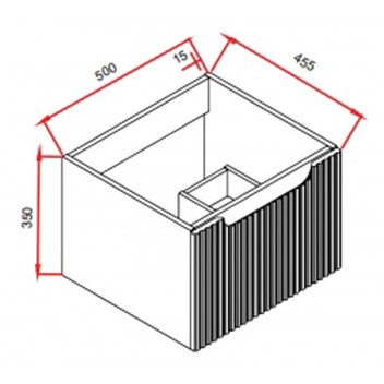 BIJIO WALL-HUNG CABINET NAUTIQUE SINGLE DRAWER OAK FLUTED 500MM
