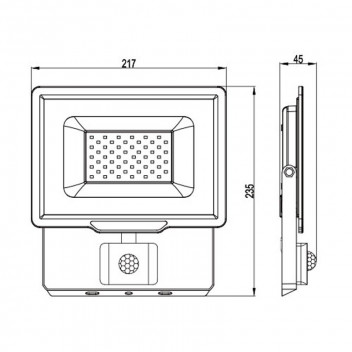 EUROLUX MOTION SENSOR LED FLOOD LIGHT 50W 6500K