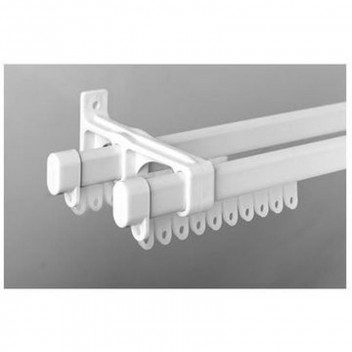 CURTAIN TRACK SINGE WHITE PLASTIC BRACKET  2 PER PACK