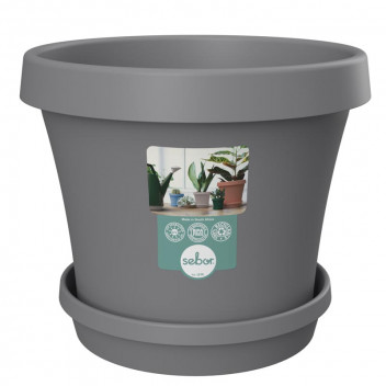 SEBO HIGHVELD STORM PLASTIC POT AND SAUCER SET 15CM