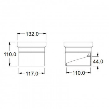 WHITE POLYPROPYLENE SINGLE SOCKET 110MM