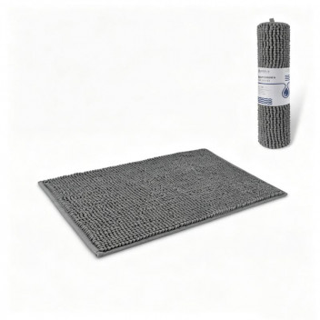 BATH MAT RECTANGLE POLYESTER BLUE/GREY/GREEN/DK GREY 45X70CM