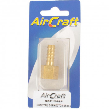 AIR CRAFT CONNECTOR HOSE TAIL BRASS 1/4 X 8MM
