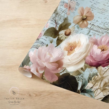 WRAPPING PAPER FLORAL NOTES 500X750MM
