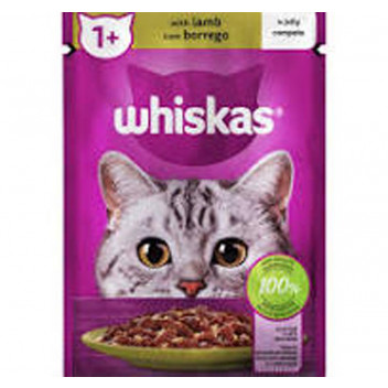 WHISKAS SINGLE CAT FOOD LAMB IN JELLY 85G