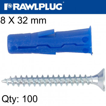 Universal Plug Uno 8 X 32mm 50 Pack