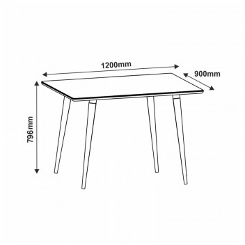 VENEZA BLACK DINING TABLE 1.2M