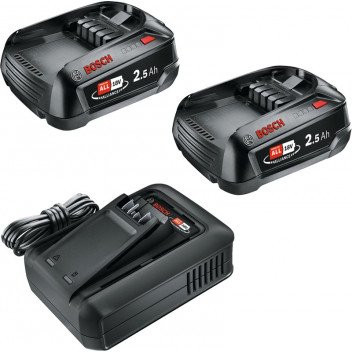 BOSCH 2X 2.5AH BATTERIES WITH 18V CHARGER