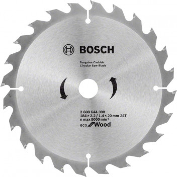 BOSCH ECO WOOD SAW BLADE 184X20X2.2/1.4MM 24TEETH