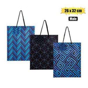 LARGE MALE PAPER GIFT BAG 26X32CM