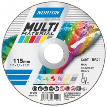 NORTON CUTTING WHEEL MULTI-PURPOSE 115X1X22.2MM