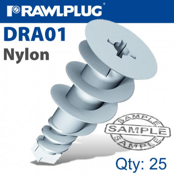 Rawlplug Nylon Self Drill Drywall Fixing 14mm 25 pp