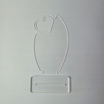 ACRYLIC HEART PLAQUE TROPHY CRAFT BLANK