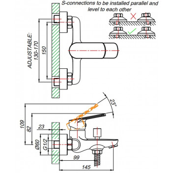 SPRING BATH MIXER W/T OFFSET.