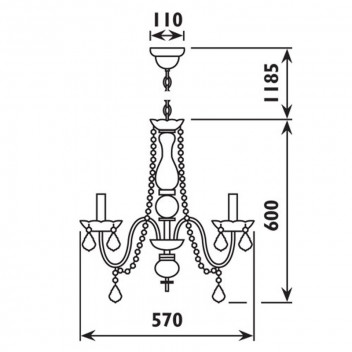 EUROLUX 5XE14 BLACK CHROME TOLEDO CHANDELIER