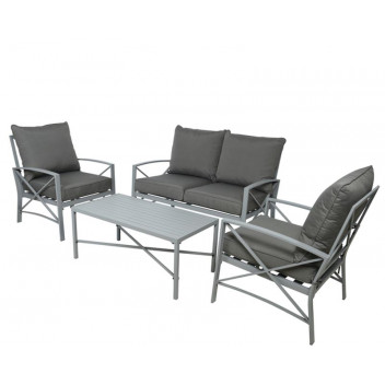 NINGBO ARLENE PATIO LOUNGE SET 4-SEAT 1XCOFFEE TABLE GREY