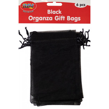CRAFT ORGANZA GIFT BAG BLACK 15X10CM
