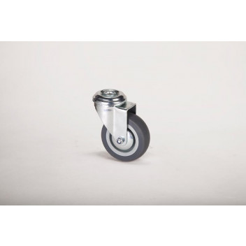 GREY RUBBER BOLT HOLE CASTOR 100MM