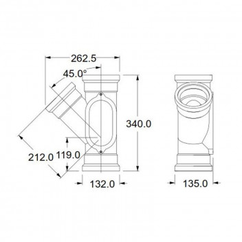 EUROCELT SUNRIDGE UG 110MM JUNCTION 45DEG AL EUROFIT