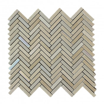 HAZELNUT IRIDESCENT WAVE RECYCLE GLASS MOSAIC 280X260MM