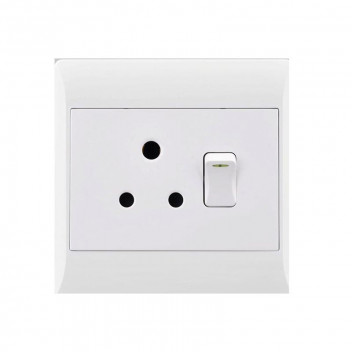 ELECTRICMATE WHITE SINGLE SOCKET SWITCH 100X100