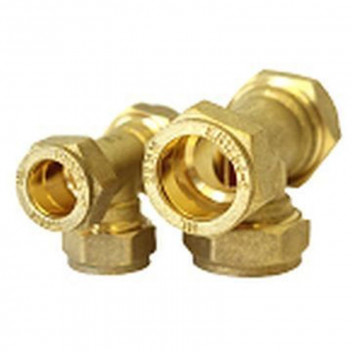 TEE EQUAL BRASS COMPRESSION 22MM